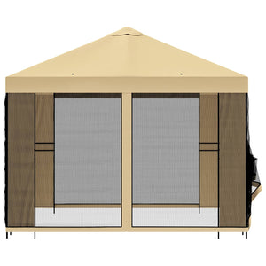 Κήπος Γκαζebo με Πλευρικά Τοίχους 3 x 3 m Κρεμ - Pakobazaar