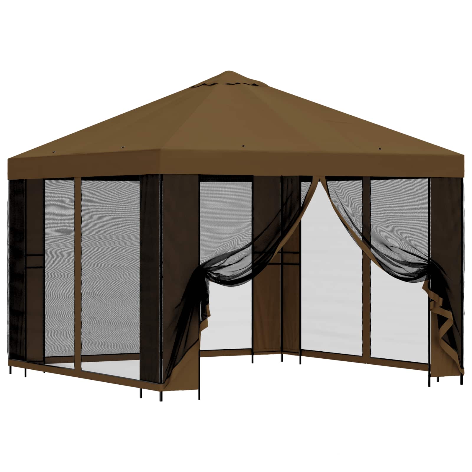 Κήπος Γκαζebo με Πλευρικά Τοίχους 3 x 3 m Taupe - Pakobazaar