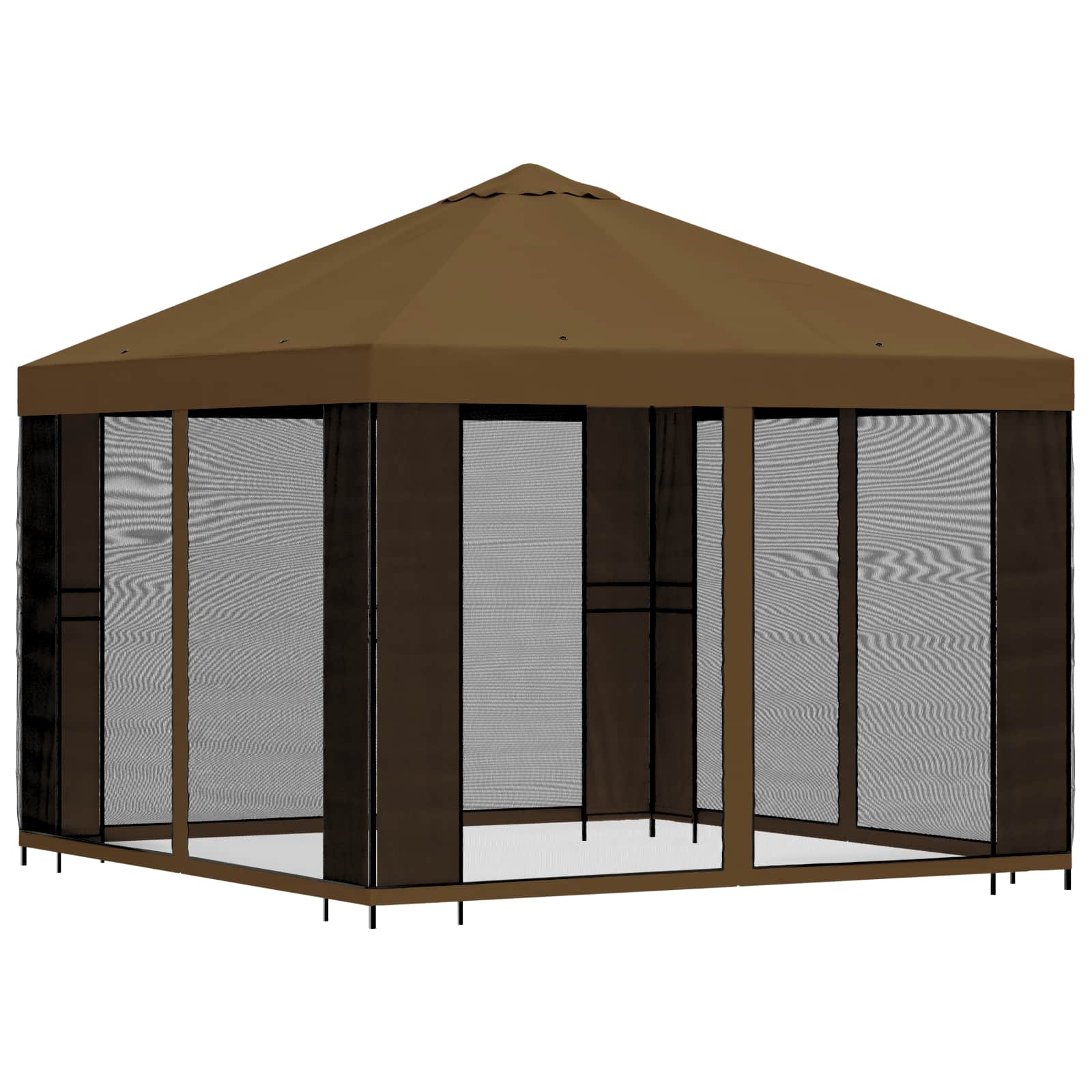 Κήπος Γκαζebo με Πλευρικά Τοίχους 3 x 3 m Taupe - Pakobazaar
