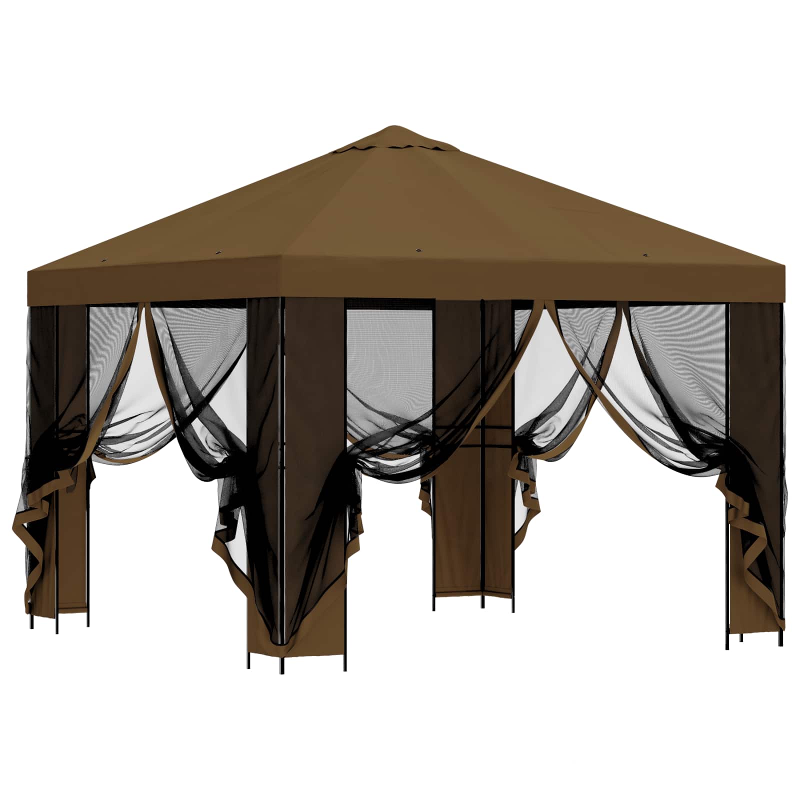 Κήπος Γκαζebo με Πλευρικά Τοίχους 3 x 3 m Taupe - Pakobazaar