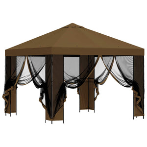 Κήπος Γκαζebo με Πλευρικά Τοίχους 3 x 3 m Taupe - Pakobazaar