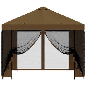 Κήπος Γκαζebo με Πλευρικά Τοίχους 3 x 3 m Taupe - Pakobazaar