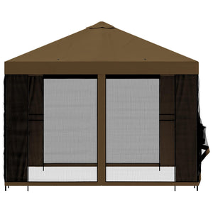 Κήπος Γκαζebo με Πλευρικά Τοίχους 3 x 3 m Taupe - Pakobazaar