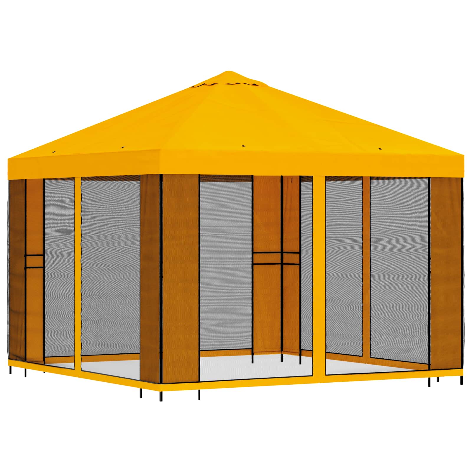 Κήπος Γκαζebo με Πλευρικά Τοίχους 3 x 3 m Κίτρινο - Pakobazaar
