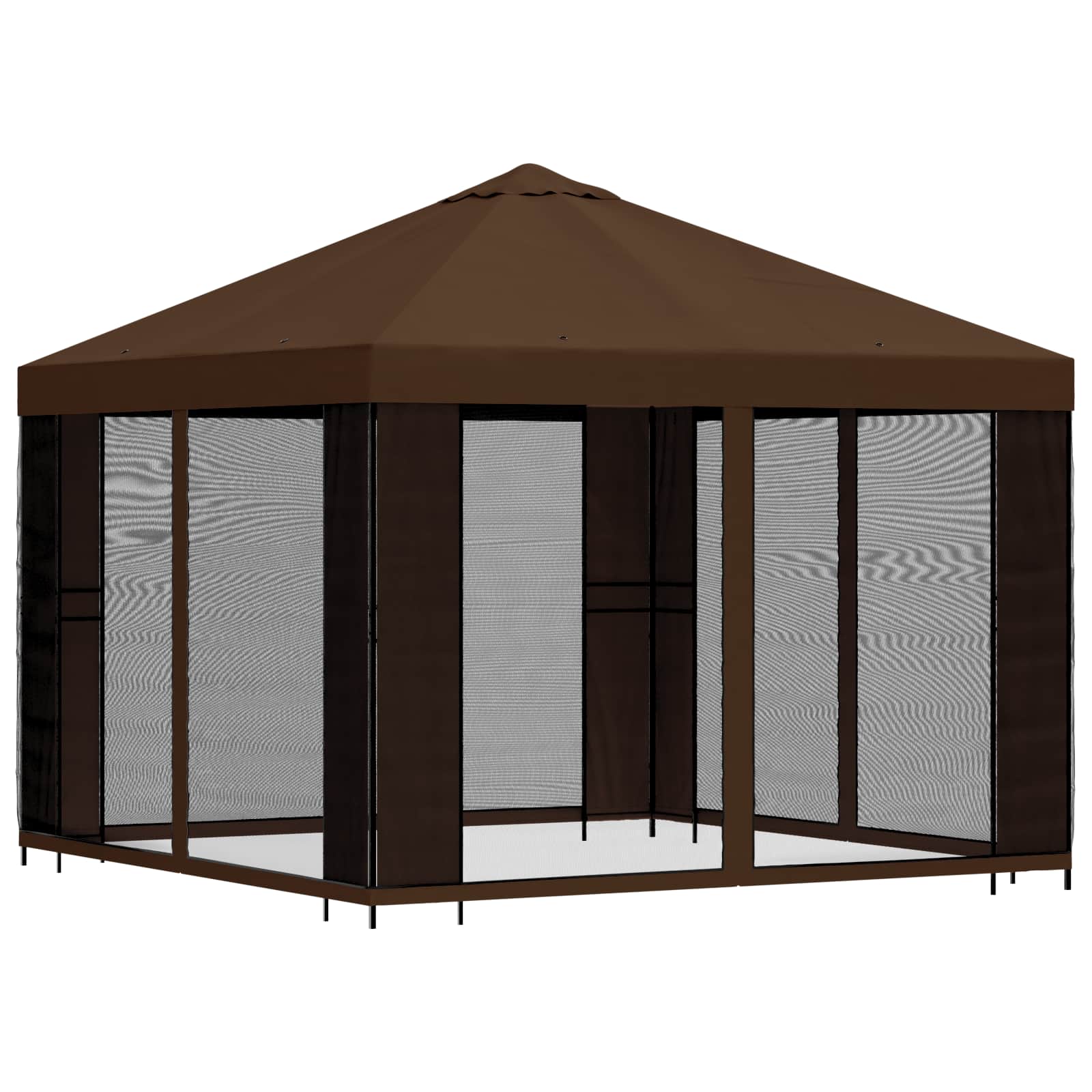 Κήπος Γκαζebo με Πλευρικά Τοίχους 3 x 3 m Καφέ - Pakobazaar