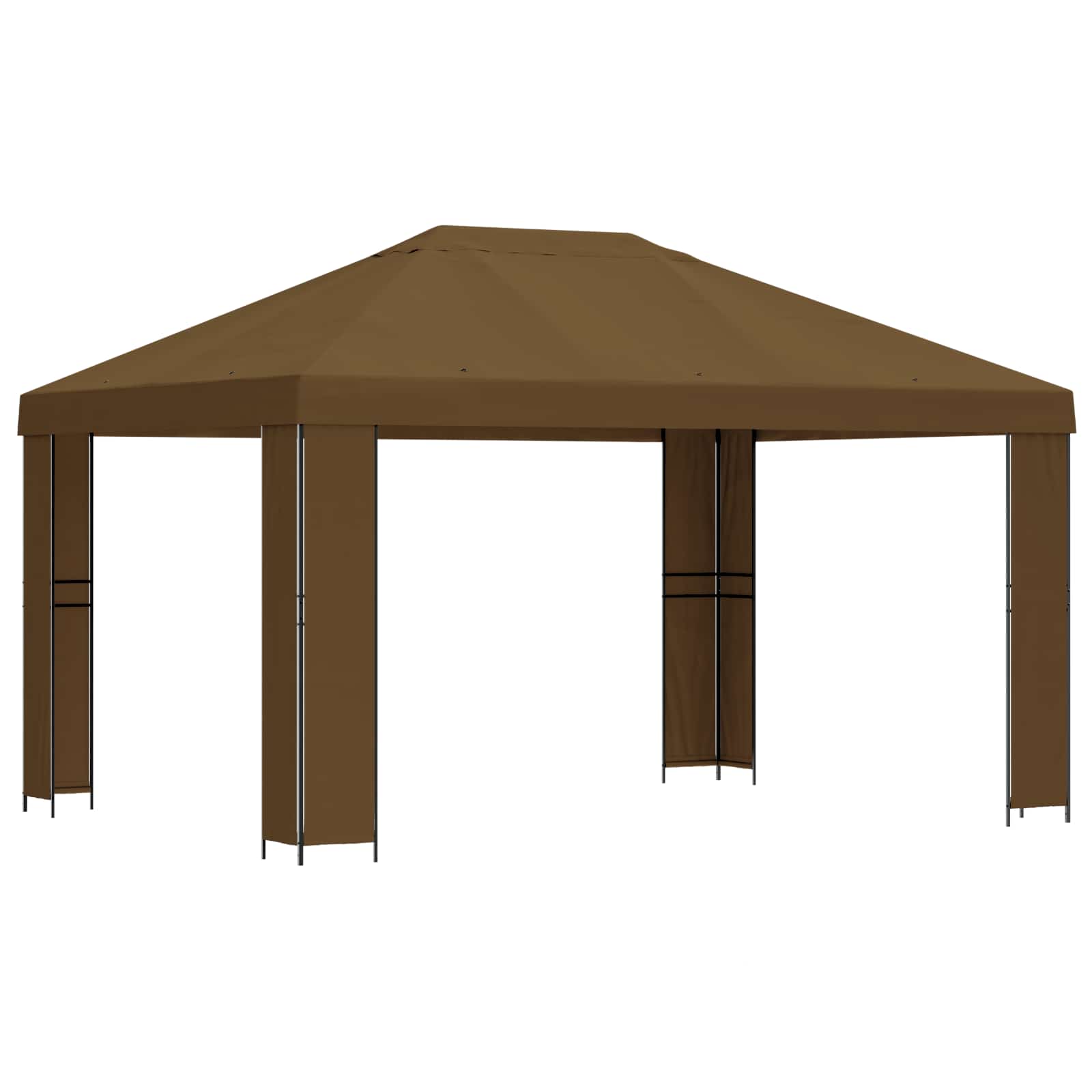 Κιόσκι 4 x 3 μ Taupe Πολυεστέρας και Χάλυβας 190 - Pakobazaar