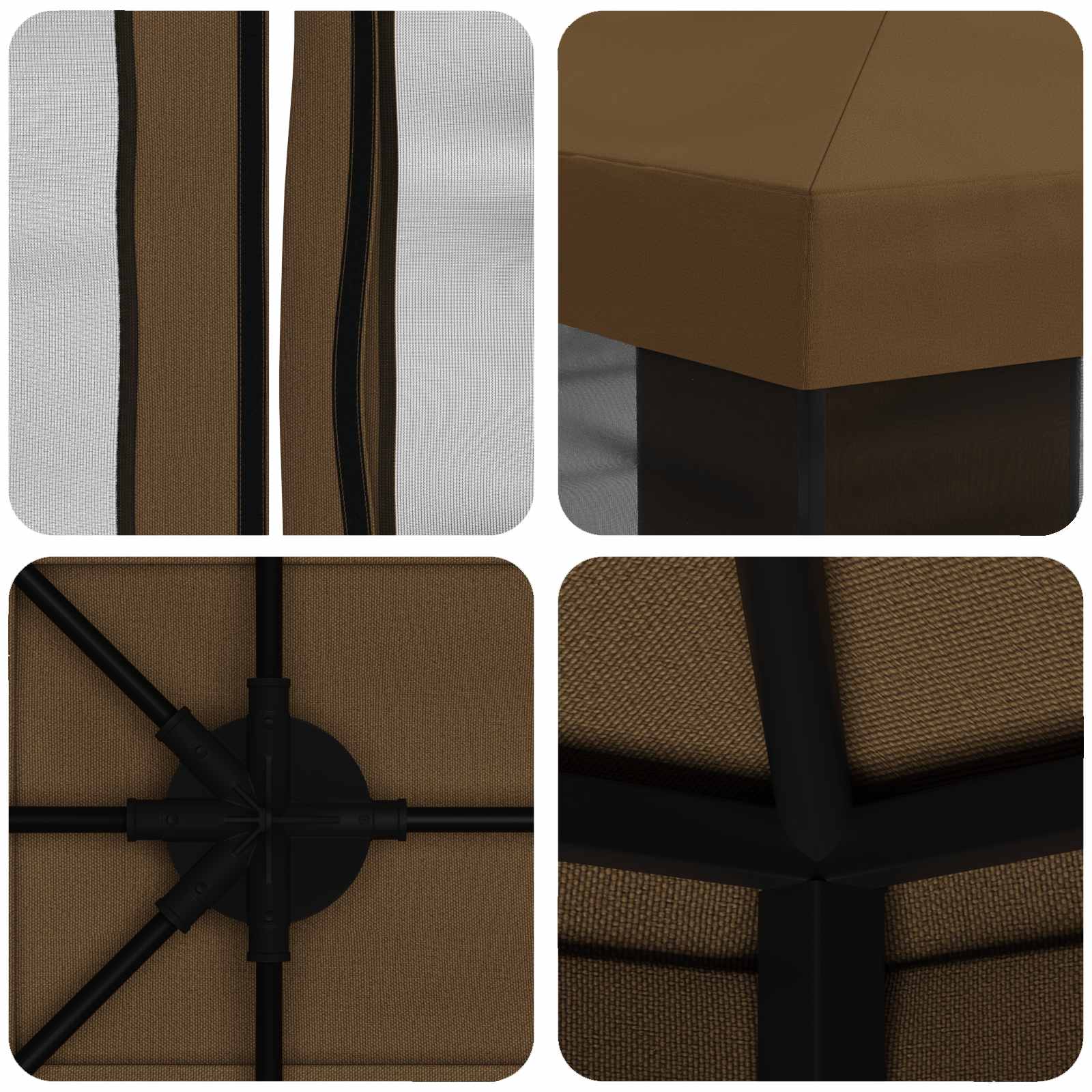 Κήπος Γκαζebo με Πλευρικά Τοίχους 4 x 3 μ Taupe - Pakobazaar
