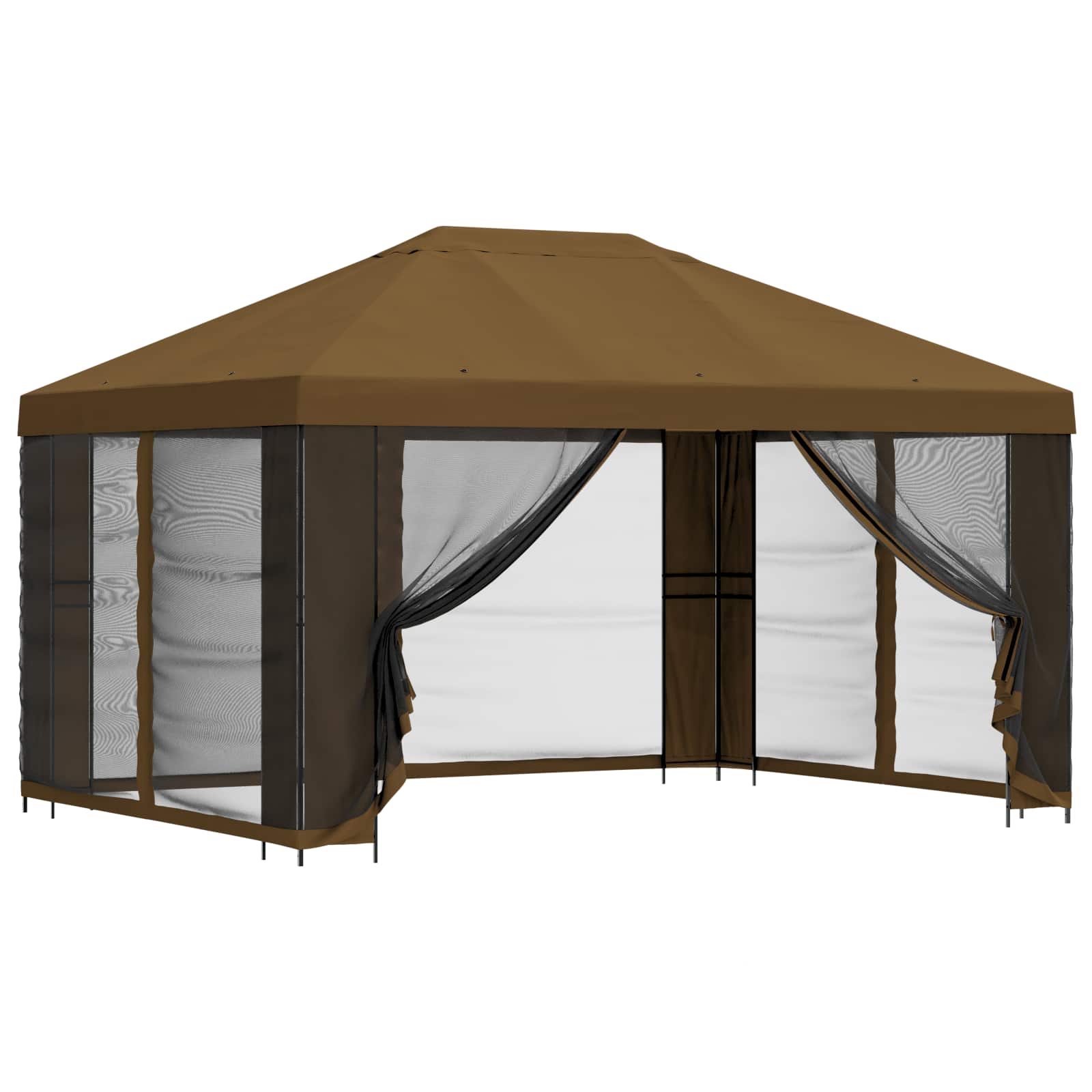 Κήπος Γκαζebo με Πλευρικά Τοίχους 4 x 3 μ Taupe - Pakobazaar