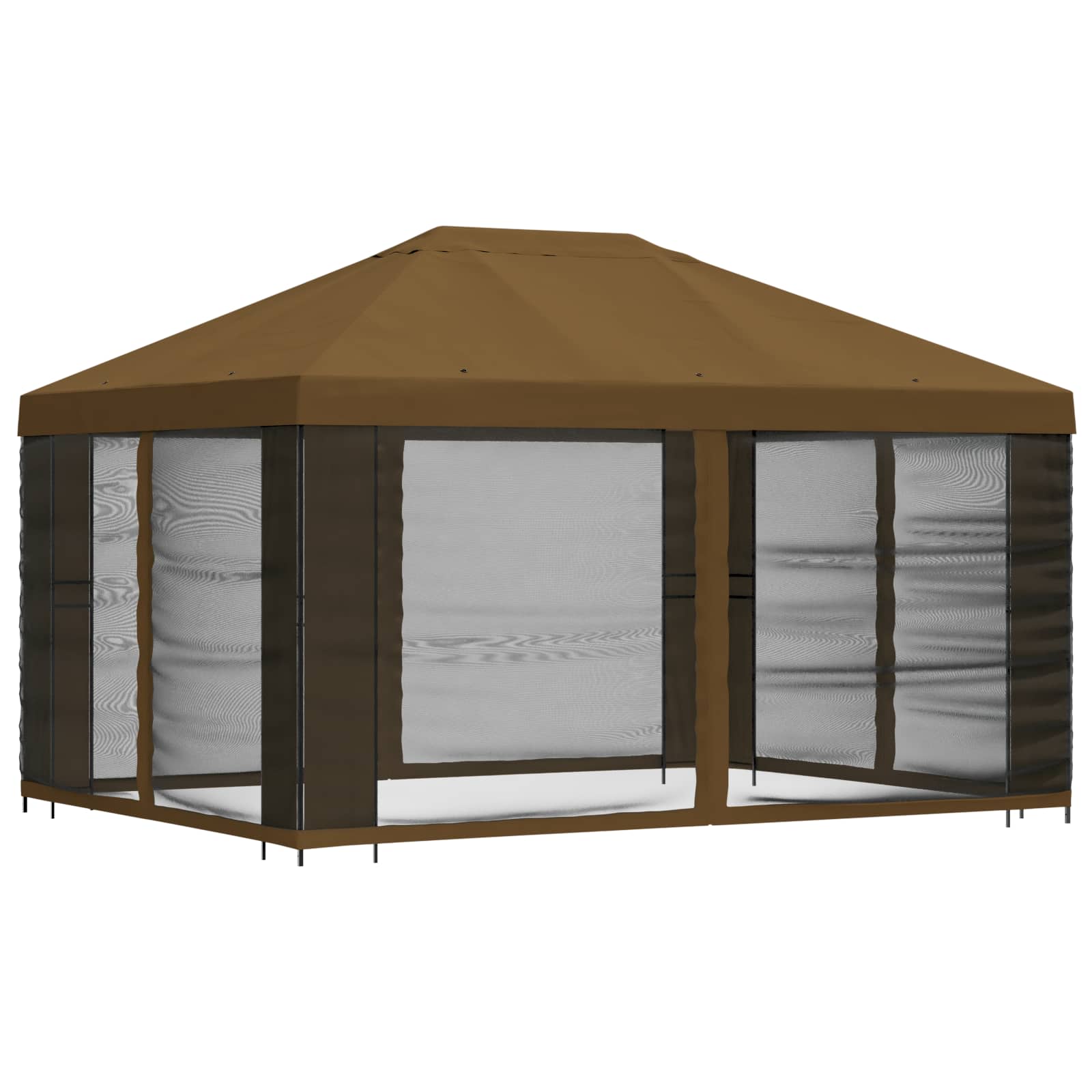Κήπος Γκαζebo με Πλευρικά Τοίχους 4 x 3 μ Taupe - Pakobazaar