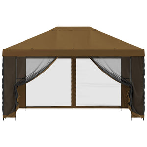 Κήπος Γκαζebo με Πλευρικά Τοίχους 4 x 3 μ Taupe - Pakobazaar