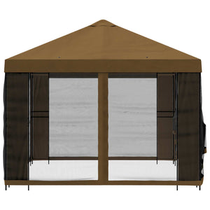 Κήπος Γκαζebo με Πλευρικά Τοίχους 4 x 3 μ Taupe - Pakobazaar