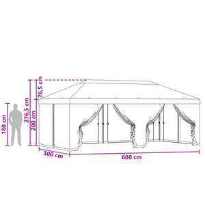 Κάλυμμα Γκαζόμπου με Πλευρικούς τοίχους 6 x 3 m Μπλε - Pakobazaar