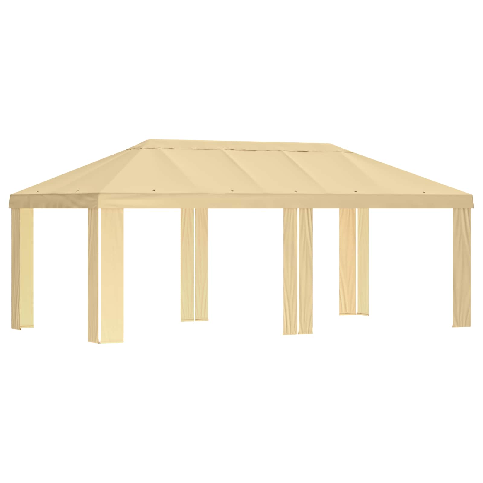 Κάλυμμα Γκαζebo 6 x 3 m Κρεμ Πολυεστέρας 190 gsm