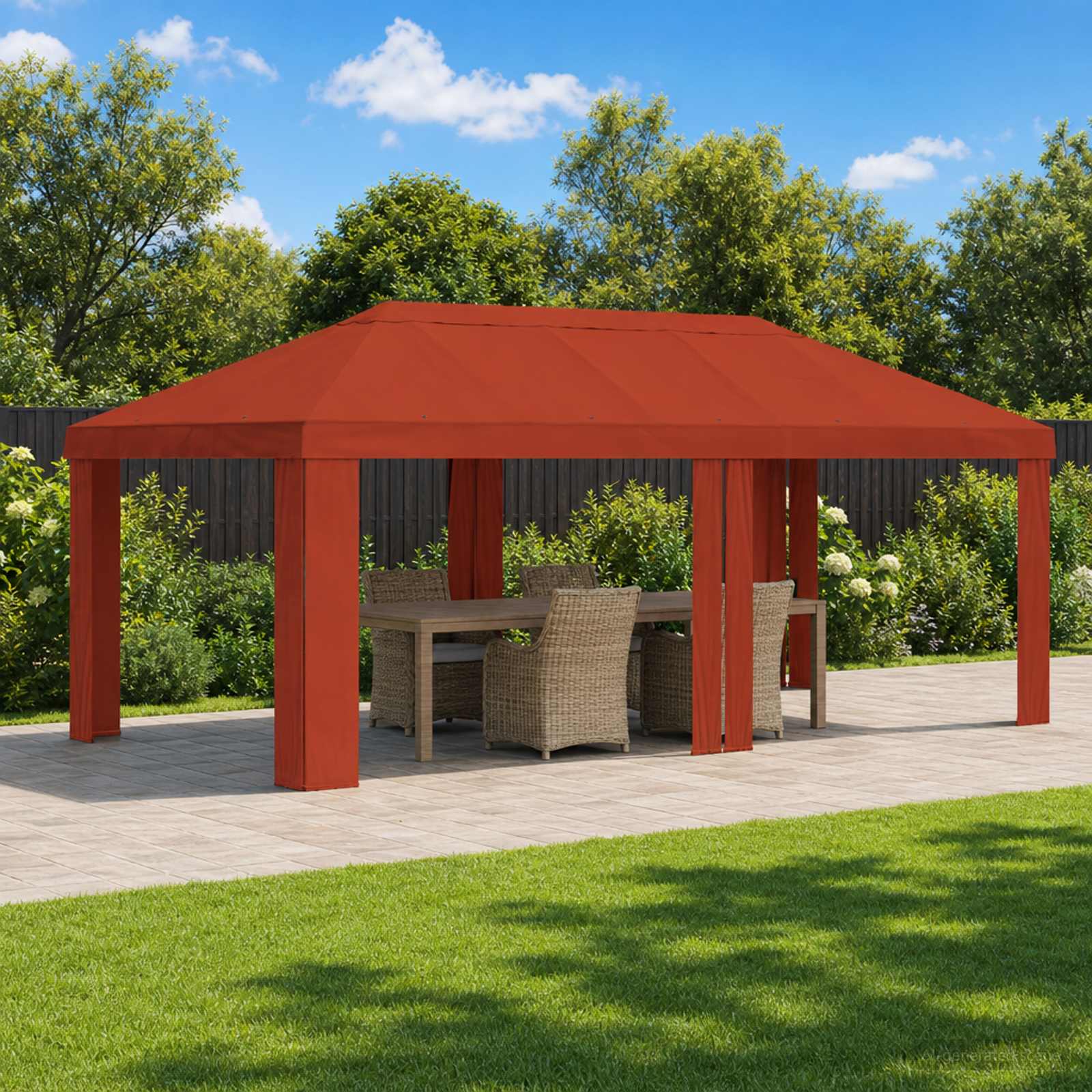 Κάλυμμα Γκαζebo 6 x 3 m Τερακότα Πολυεστέρας 190 gsm