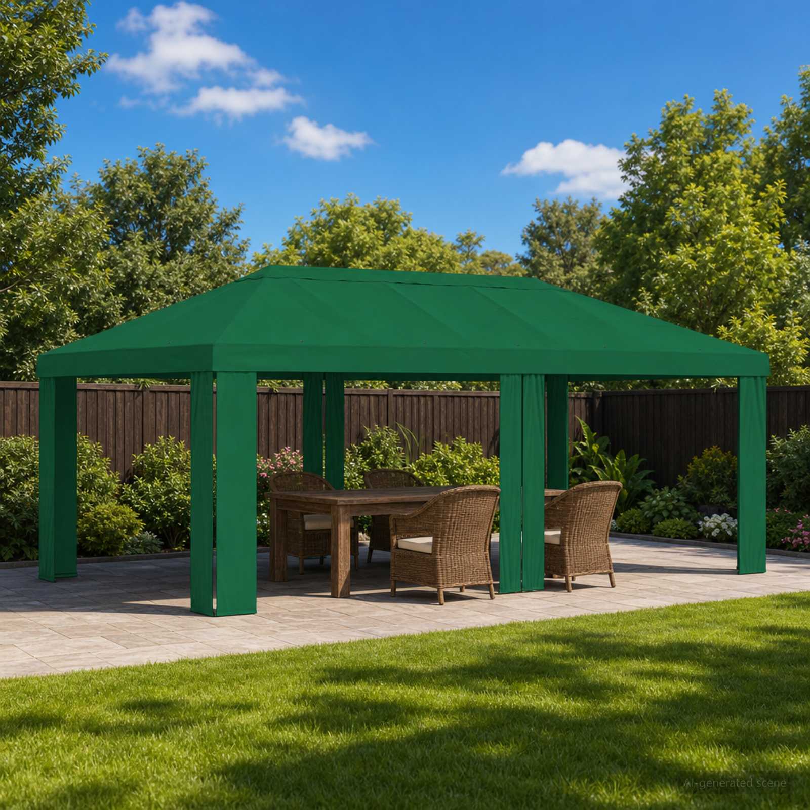 Κάλυμμα Γκαζebo 6 x 3 m Πράσινο Πολυεστέρας 190 gsm