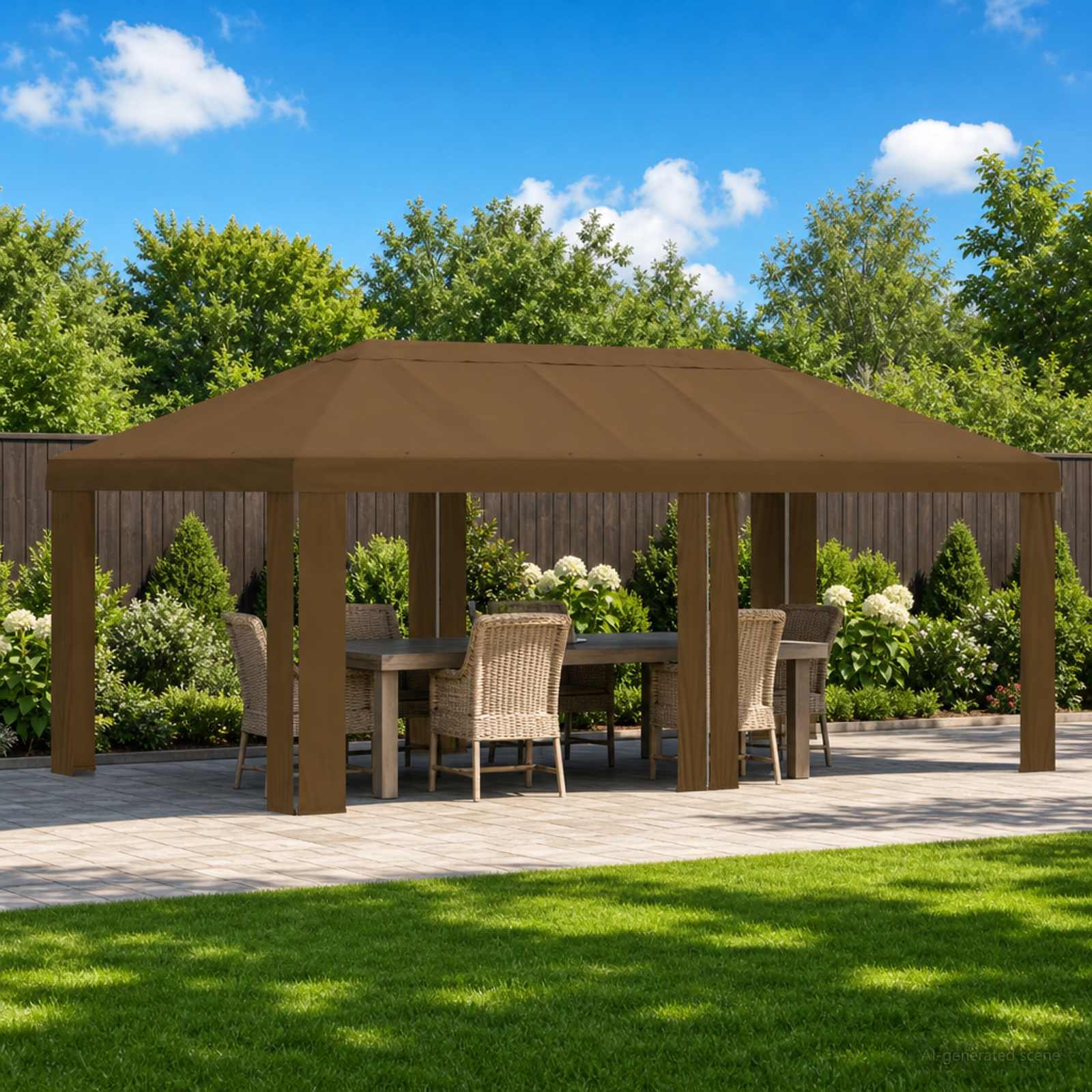 Κάλυμμα Γκαζebo 6 x 3 m Taupe Πολυεστέρας 190 gsm