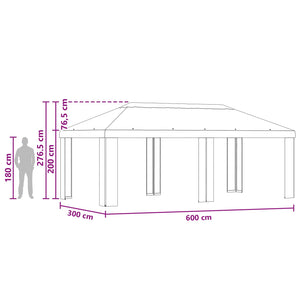 Κάλυμμα Γκαζebo 6 x 3 m Taupe Πολυεστέρας 190 gsm - Pakobazaar