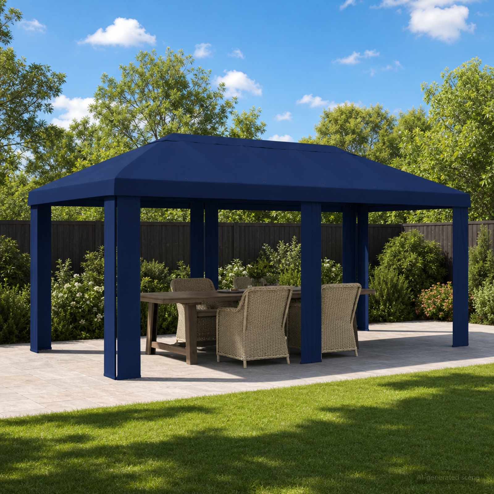 Κάλυμμα Γκαζebo 6 x 3 m Μπλε Πολυεστέρας 190 gsm