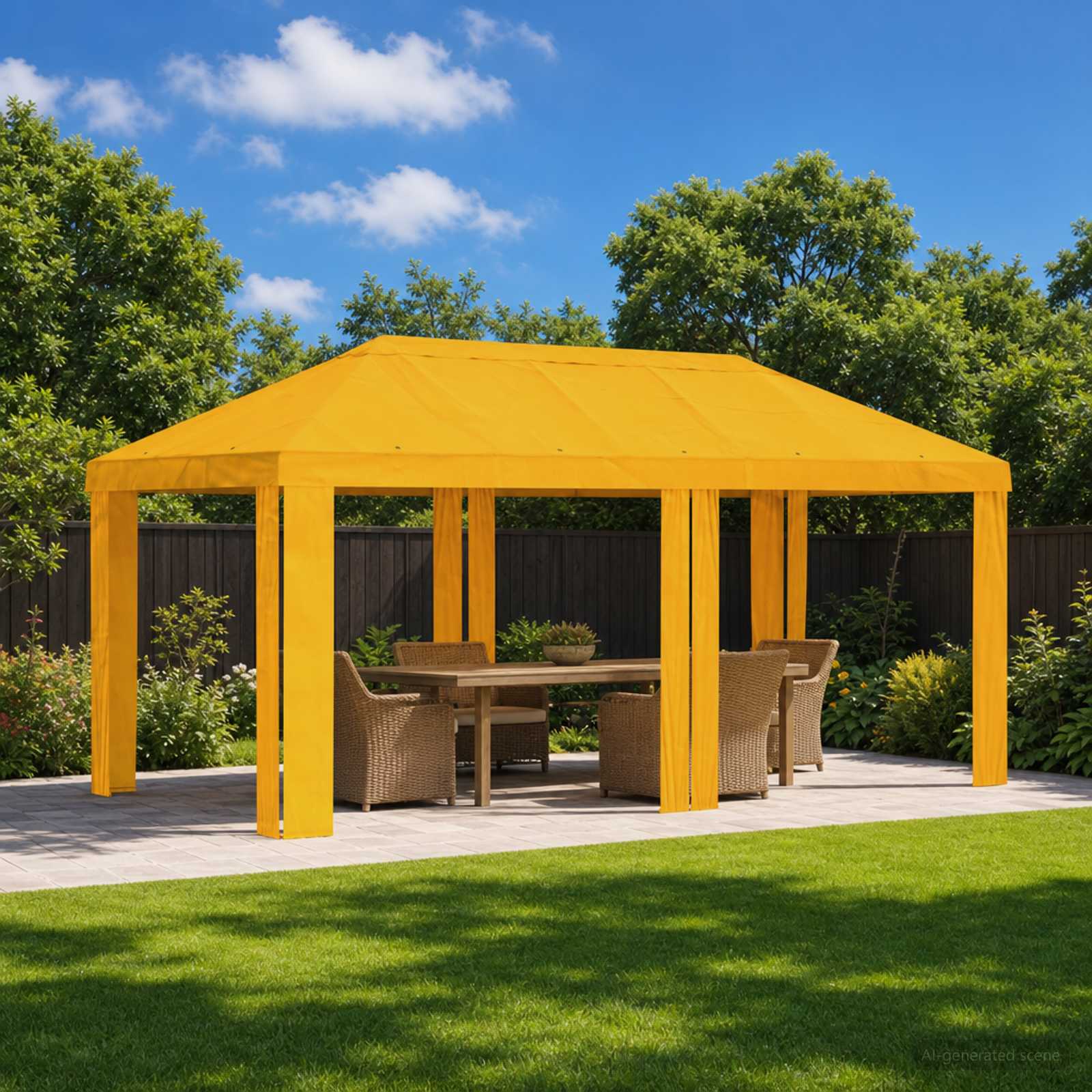 Κάλυμμα Γκαζebo 6 x 3 m Κίτρινο Πολυεστέρας 190 gsm