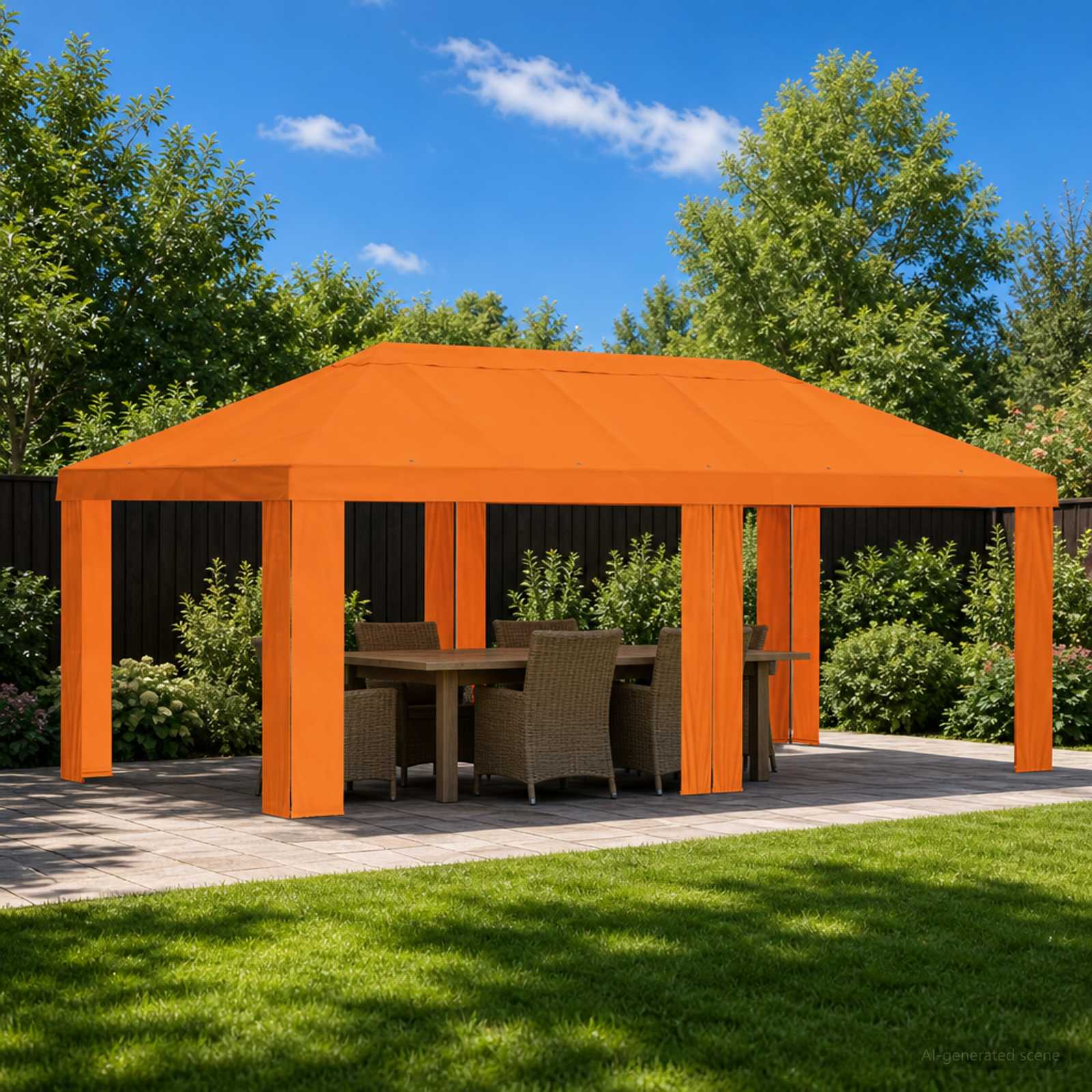 Κάλυμμα Γκαζebo 6 x 3 m Πορτοκαλί Πολυεστέρας 190 gsm