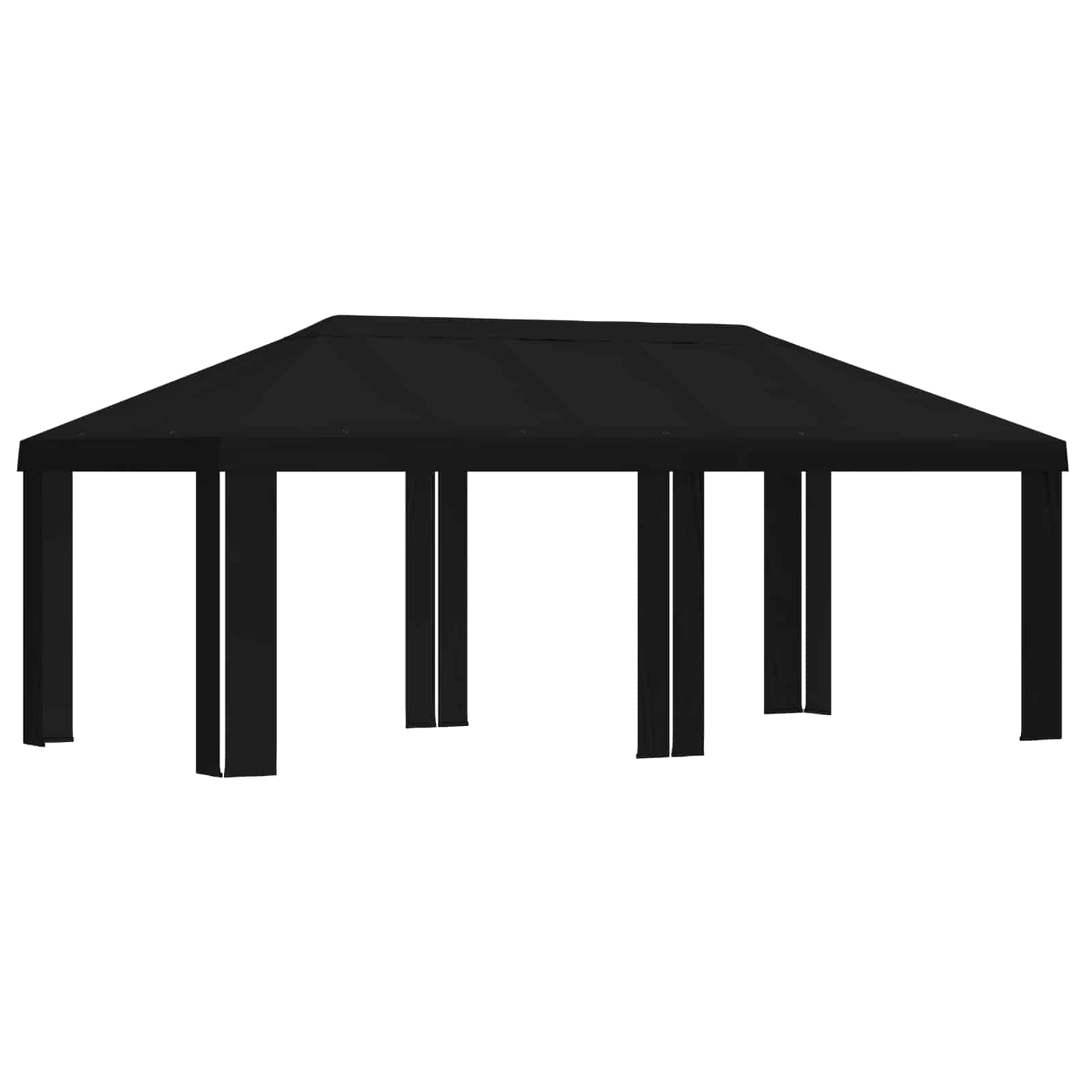 Κάλυμμα Γκαζebo 6 x 3 m Μαύρο Πολυεστέρας 190 gsm