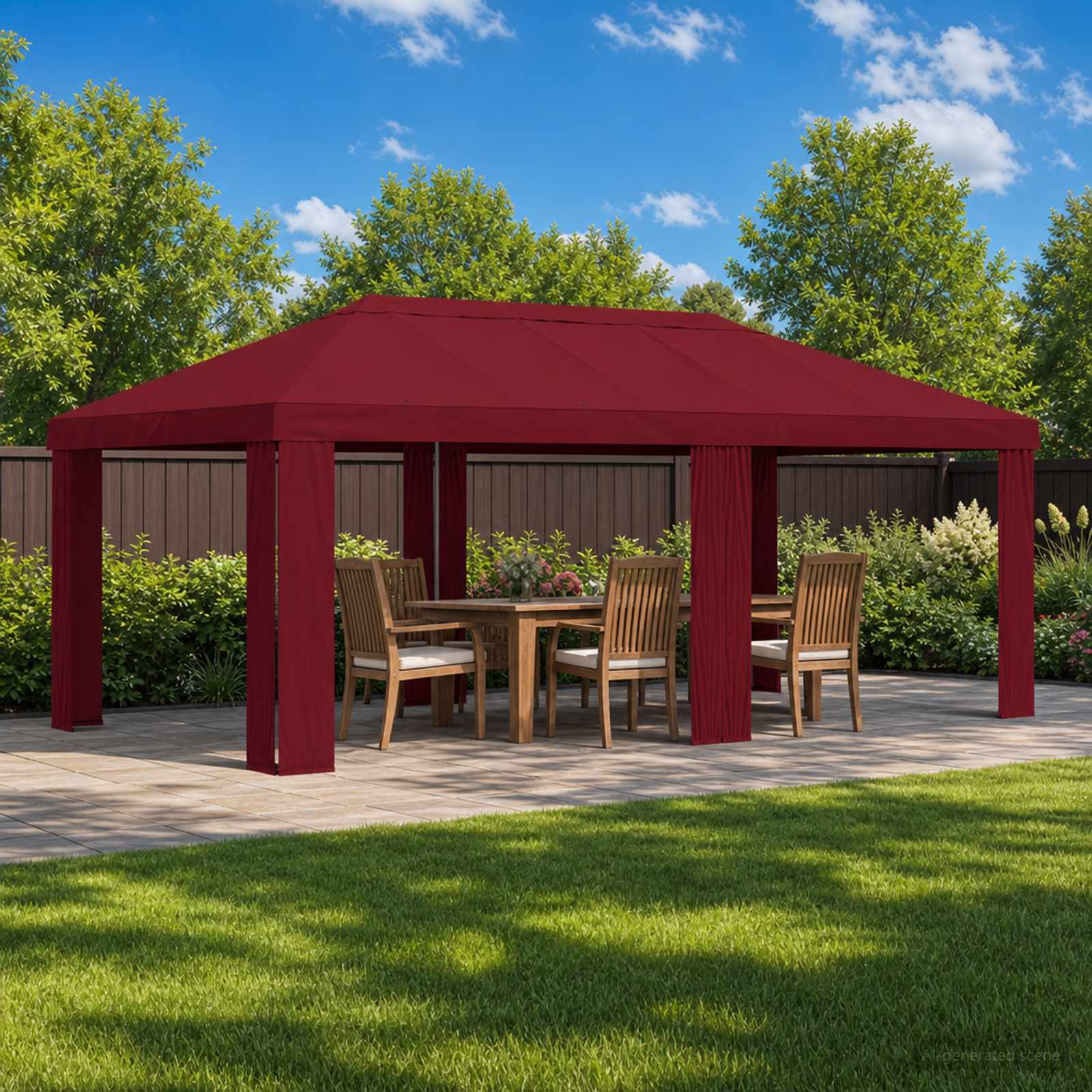 Κάλυμμα Γκαζebo 6 x 3 m Μπορντό Πολυεστέρας 190 gsm