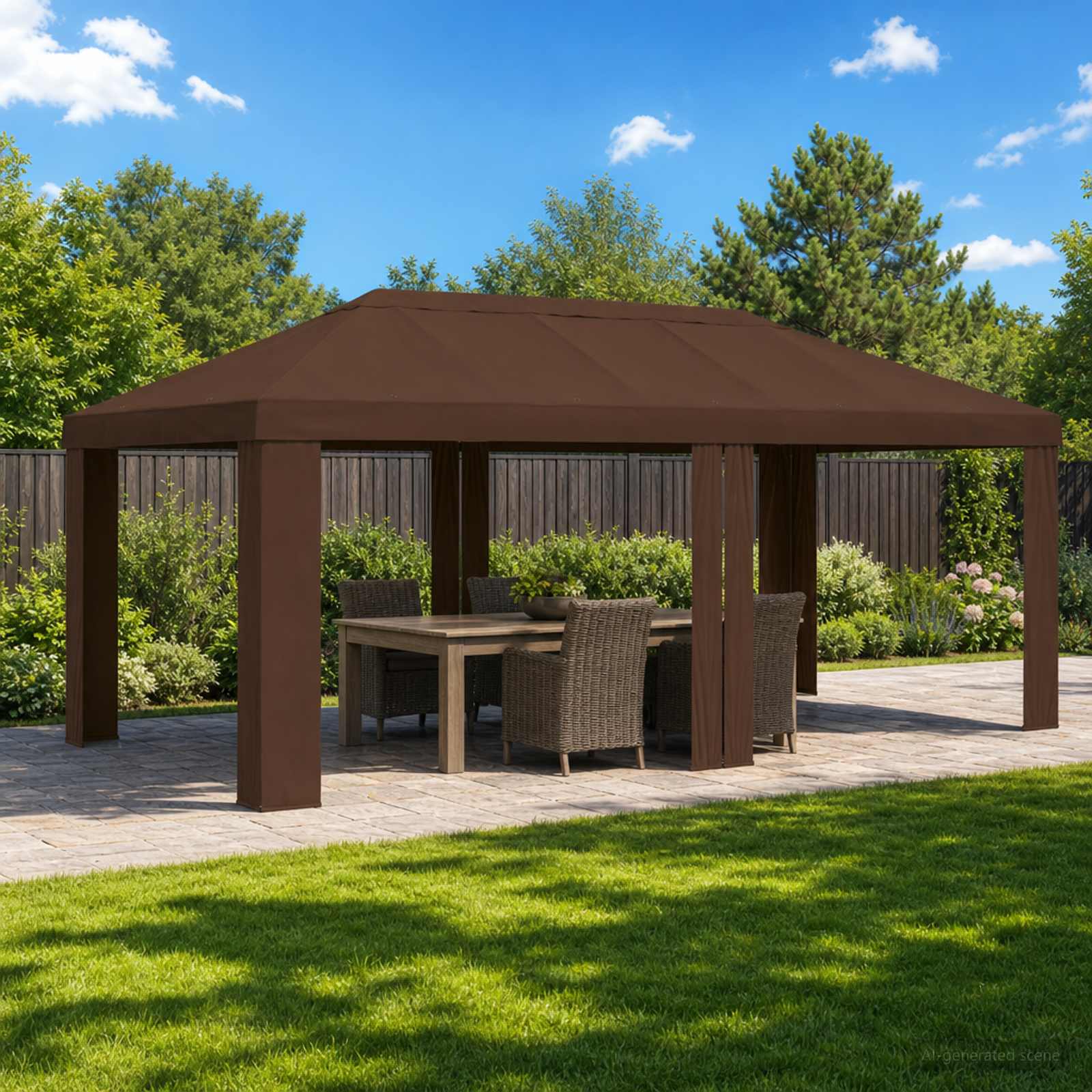 Κάλυμμα Γκαζebo 6 x 3 m Καφέ Πολυεστέρας 190 gsm