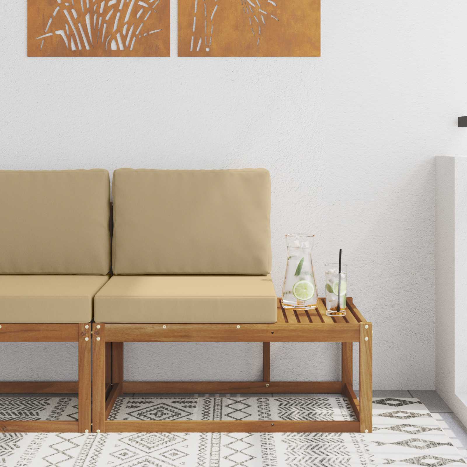 Εξωτερικός τμηματικός καναπές Φυσικό 91 x 63 x 73 εκ - Pakobazaar