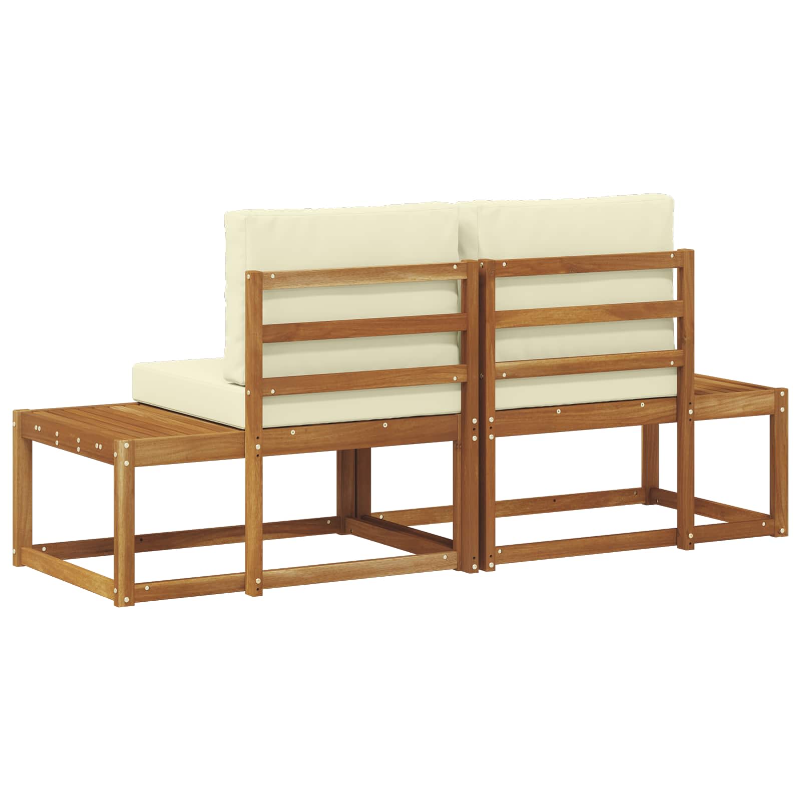 Εξωτερικός τμηματικός καναπές 2 Τεμάχιο Φυσικό και Κρέμα - Pakobazaar