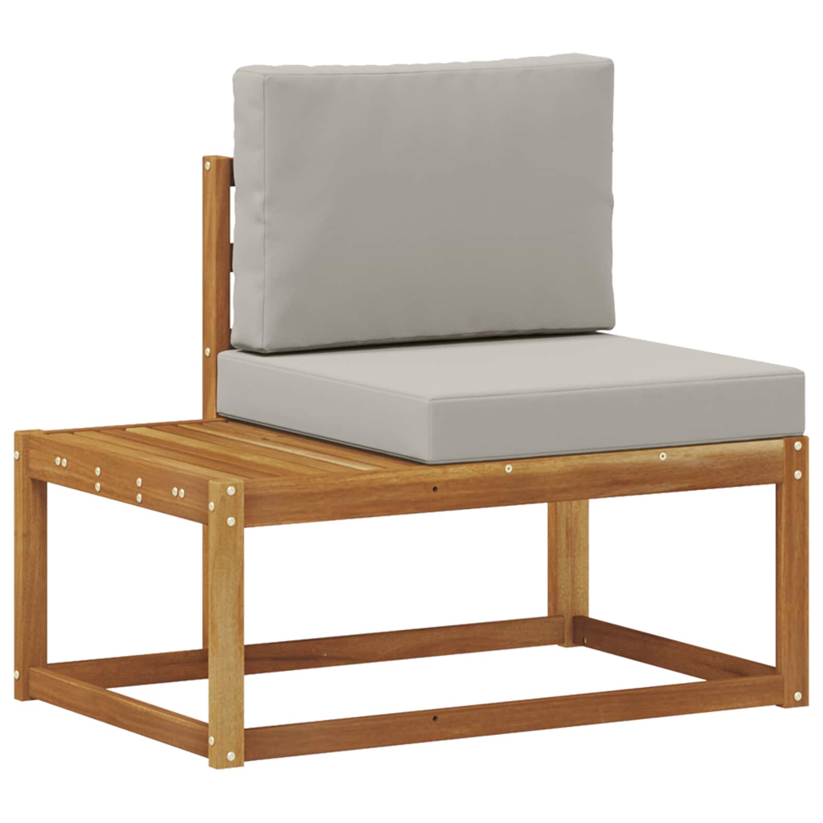 Εξωτερικός τμηματικός καναπές 2 Τεμάχιο Φυσικό και Ανοιχτό Γκρι - Pakobazaar