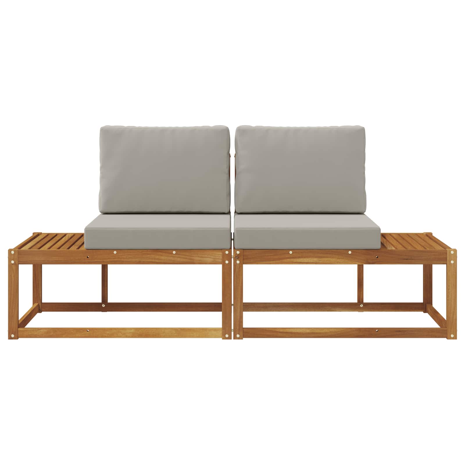 Εξωτερικός τμηματικός καναπές 2 Τεμάχιο Φυσικό και Ανοιχτό Γκρι - Pakobazaar