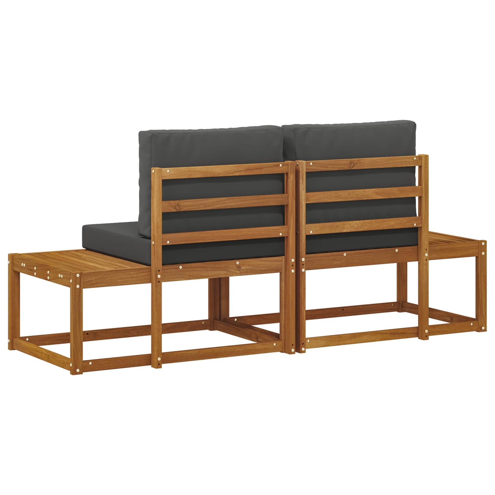 Εξωτερικός τμηματικός καναπές 2 Τεμάχιο Φυσικό και Ανθρακί - Pakobazaar