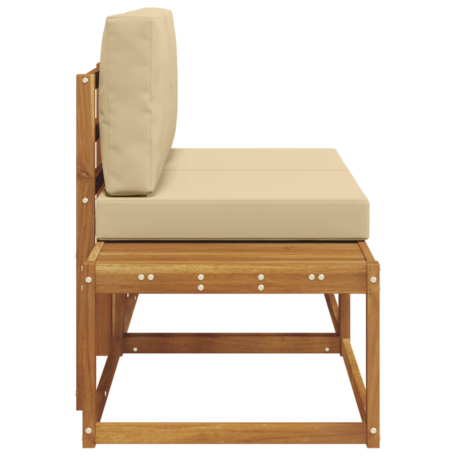 Εξωτερικός τμηματικός καναπές 2 Τεμάχιο Φυσικό και Μπεζ - Pakobazaar