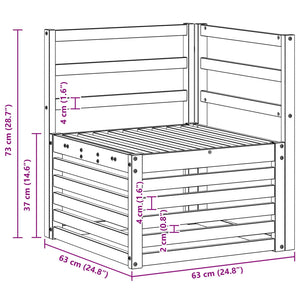 Υπαίθριο Γωνιακό Καναπέ Στερεό Ξύλο Ακακίας Φυσικό - Pakobazaar