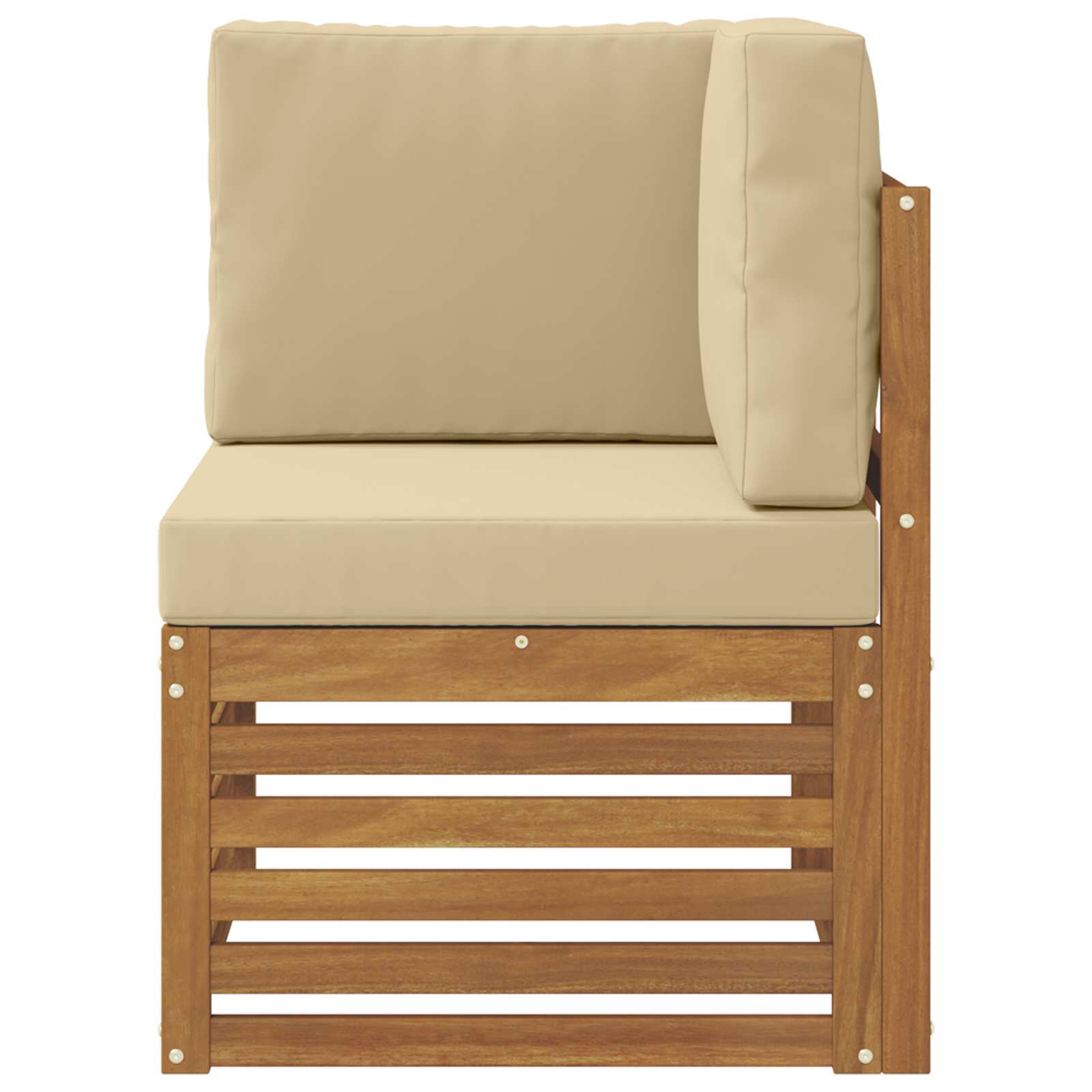 Υπαίθριο Γωνιακό Καναπέ Στερεό Ξύλο Ακακίας Φυσικό - Pakobazaar