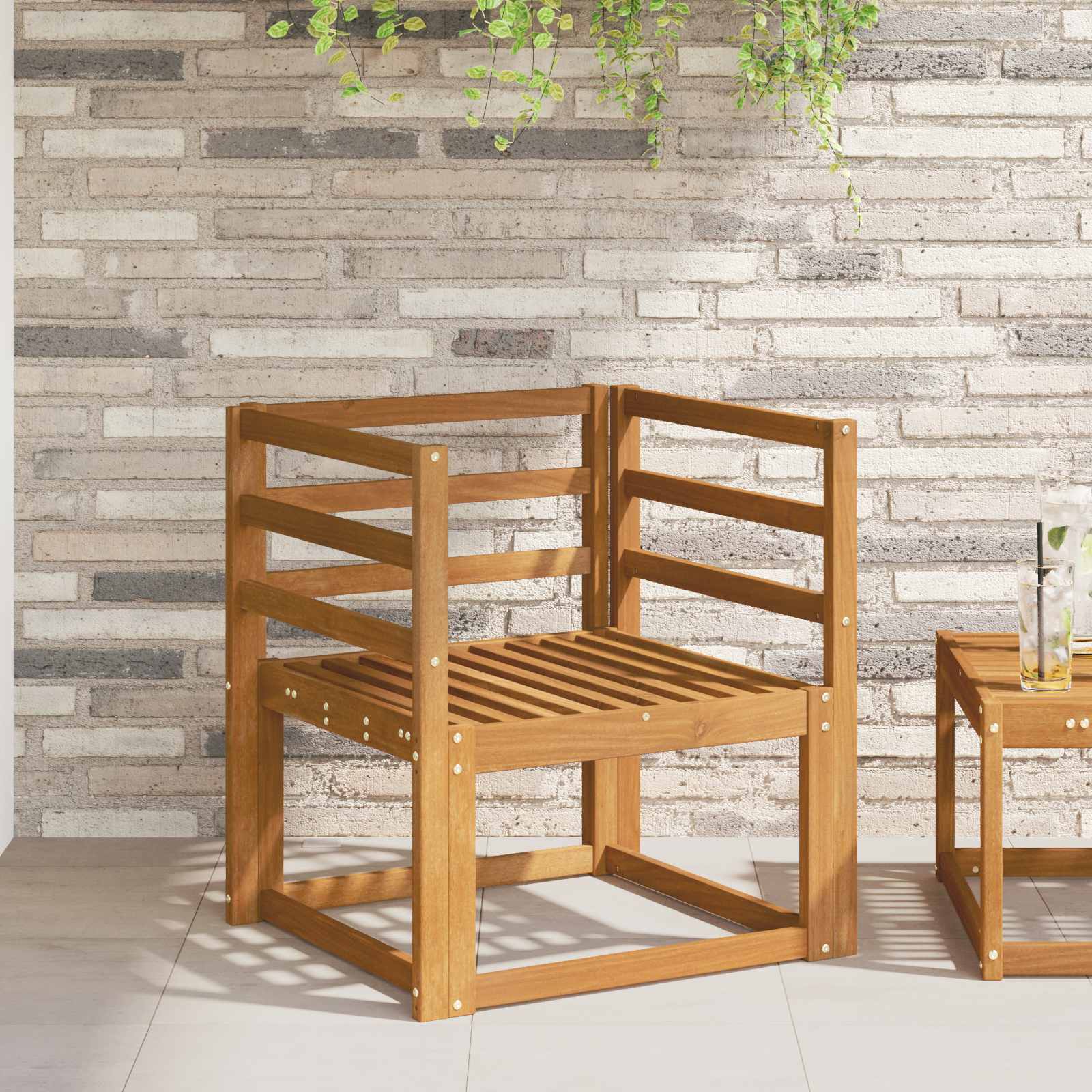 Κάθισμα 2 pcs Φυσικό 59 x 4 x 73 εκ Στερεό Ξύλο Ακακίας - Pakobazaar