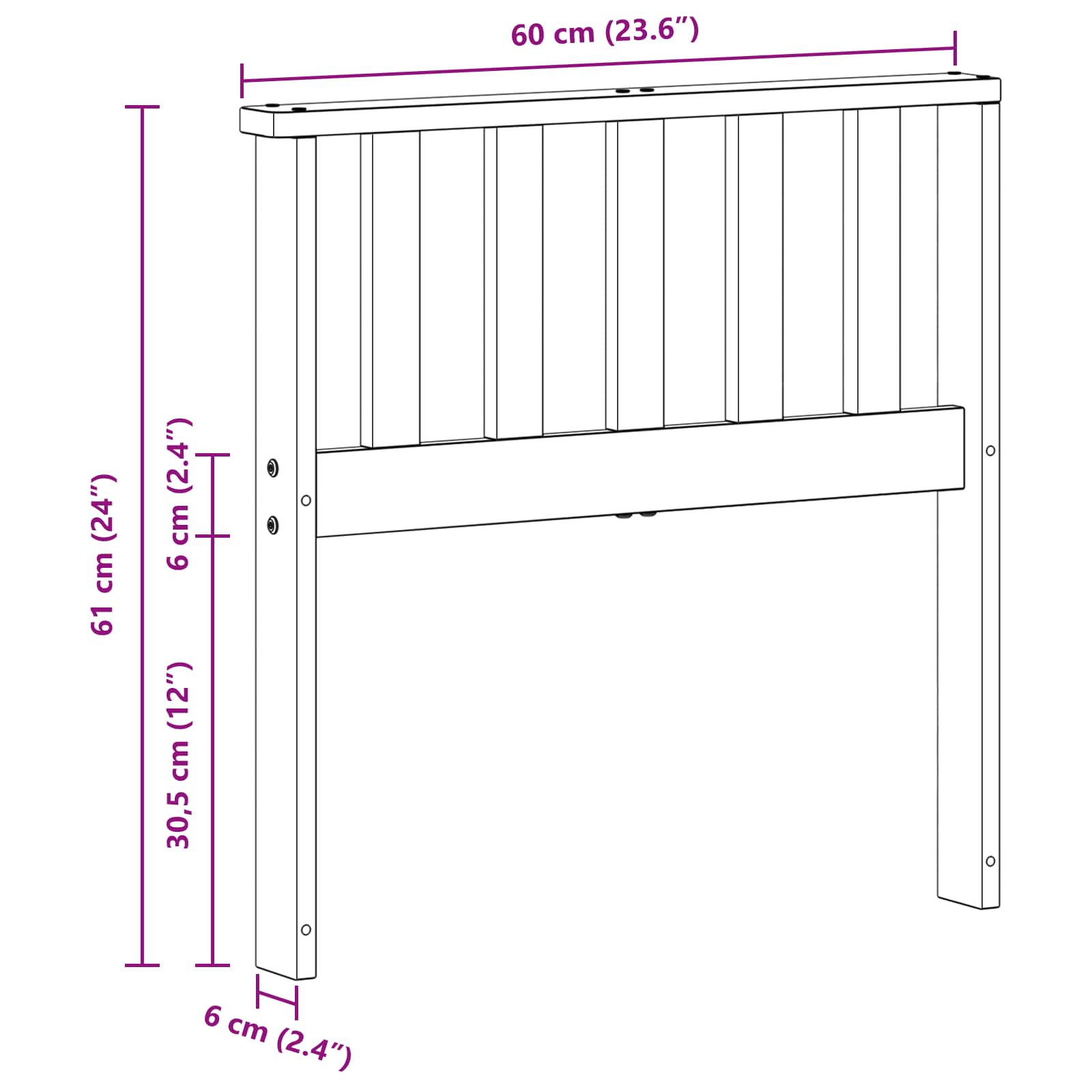 Κάθισμα 2 pcs Καφέ 60 x 6 x 61 εκ Επεξεργασμένο ξύλο