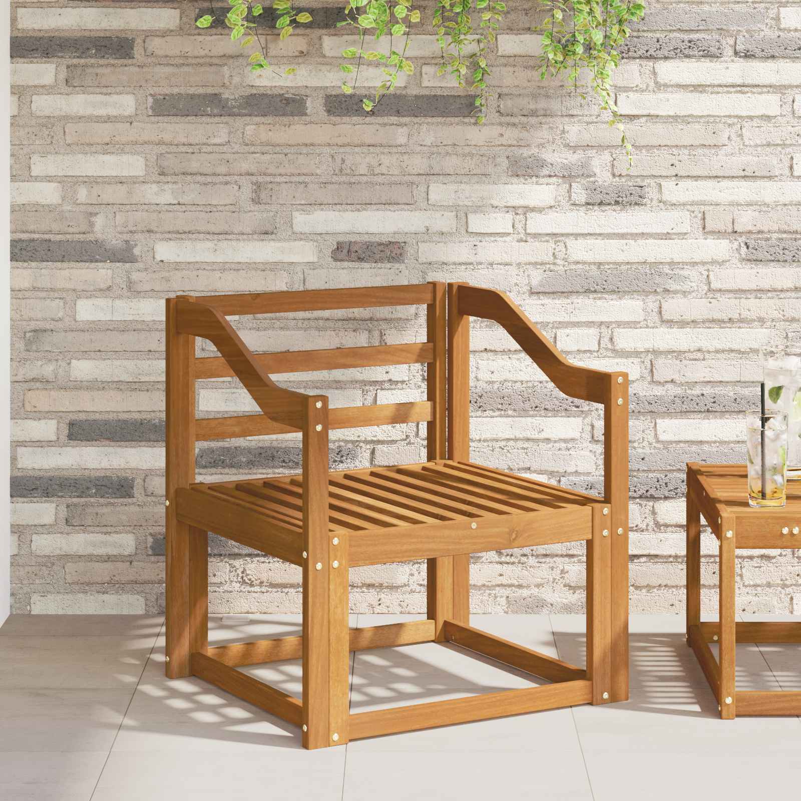 Κάθισμα 2 pcs Φυσικό 59 x 4 x 73 εκ Στερεό Ξύλο Ακακίας - Pakobazaar