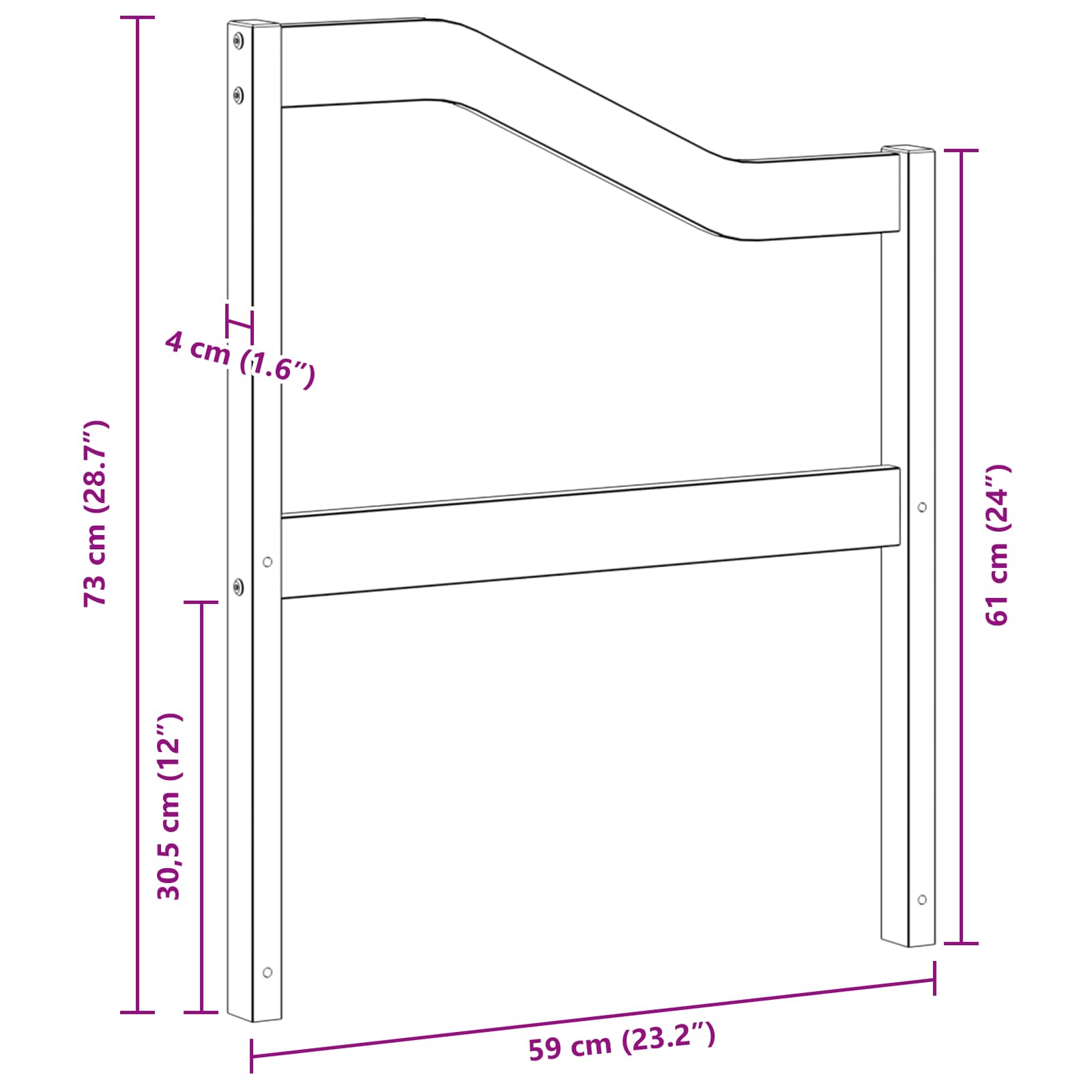 Κάθισμα 2 pcs Φυσικό 59 x 4 x 73 εκ Στερεό Ξύλο Ακακίας - Pakobazaar