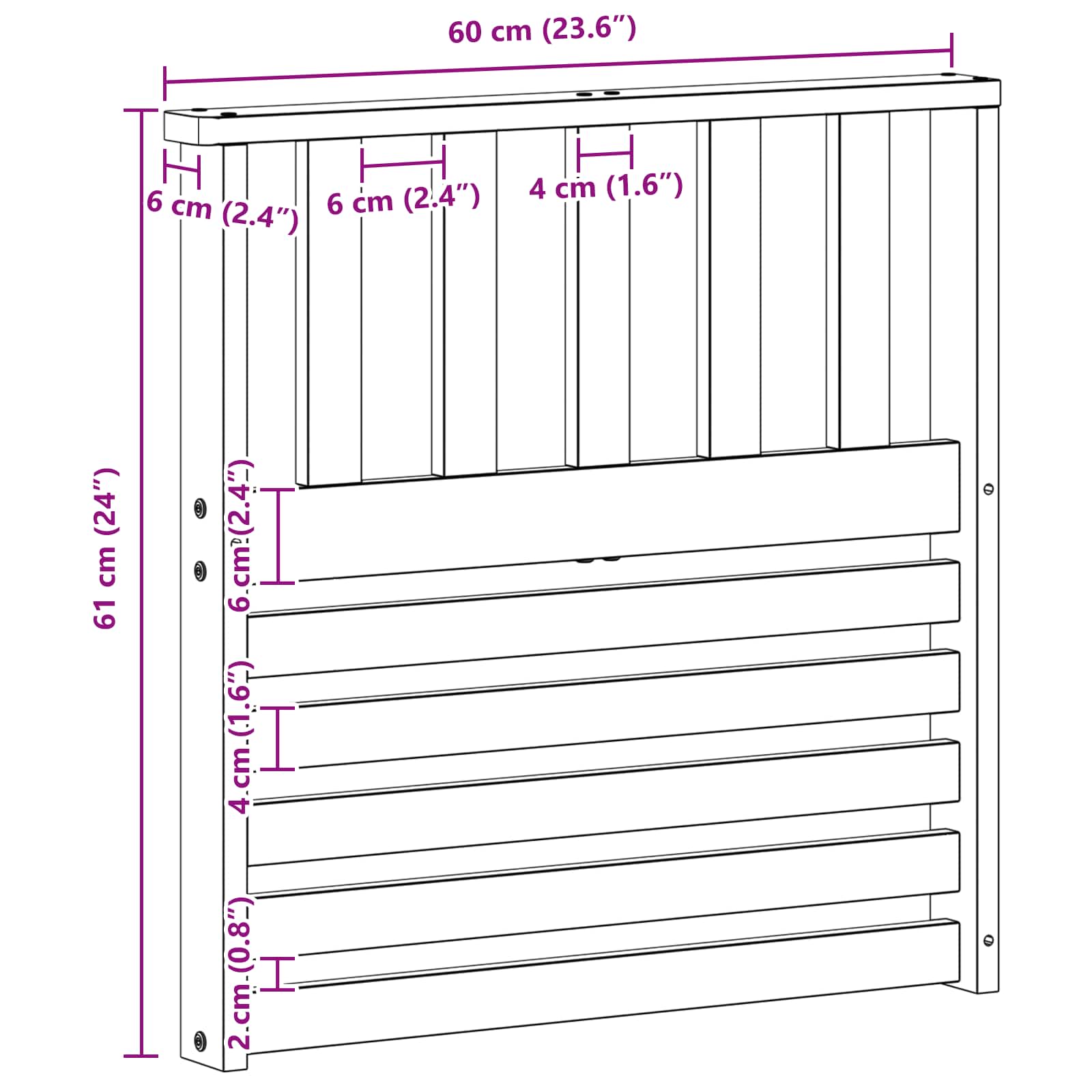 Μπάρες 2 pcs Καφέ 60 x 6 x 61 εκ Επεξεργασμένο ξύλο