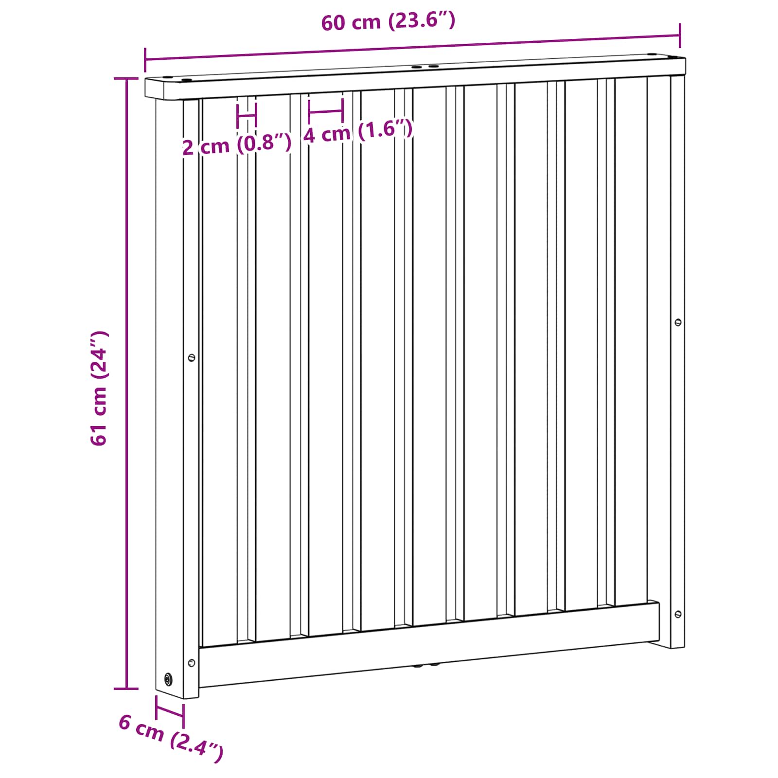 Κάθισμα 2 pcs Καφέ 60 x 6 x 61 εκ Επεξεργασμένο ξύλο