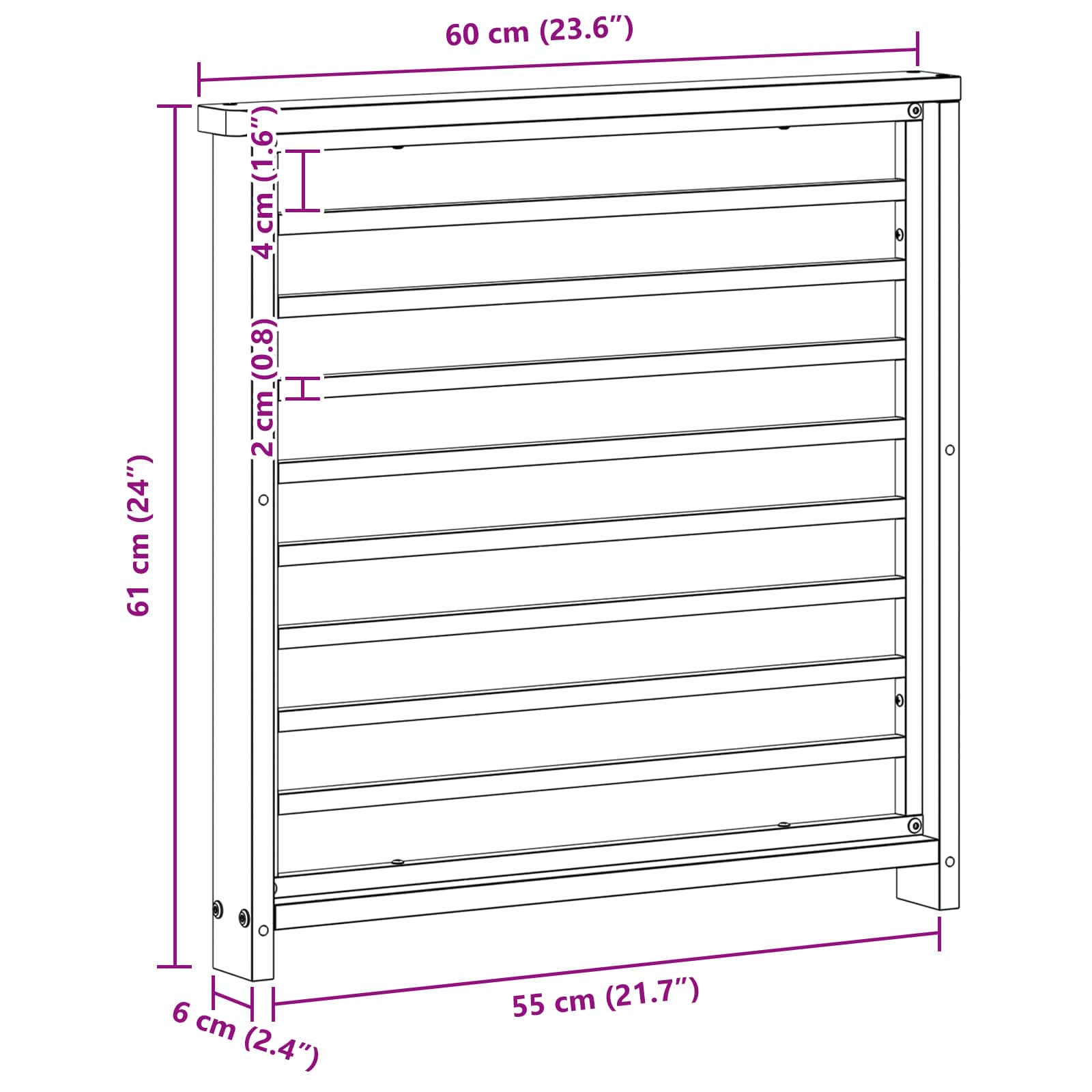 Κάθισμα 2 pcs Φυσικό 60 x 6 x 61 εκ Στερεό Ξύλο Ακακίας