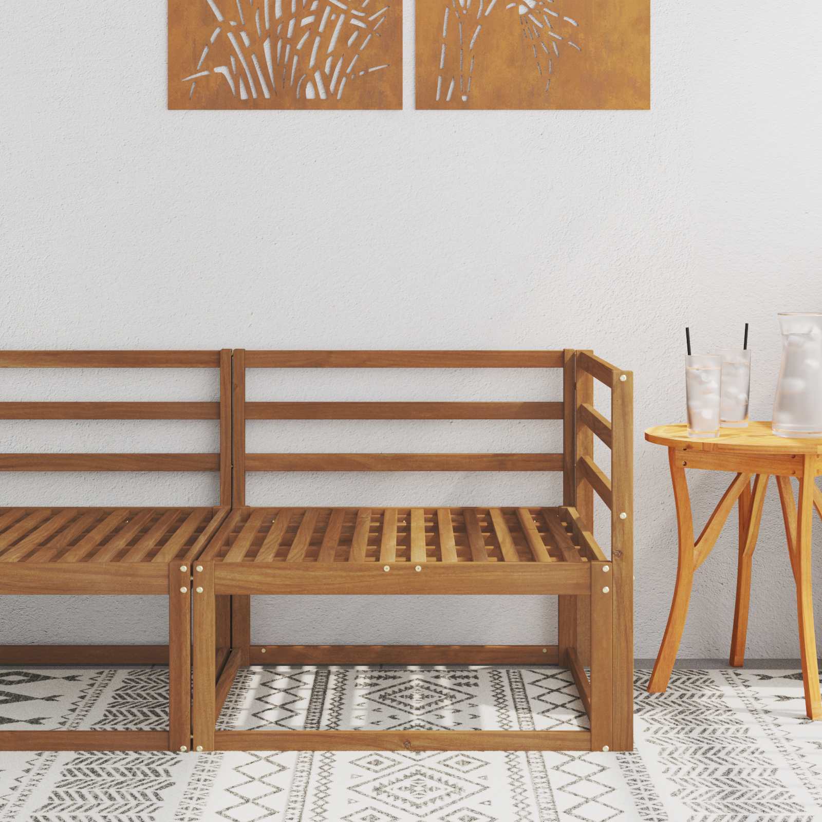 Υπαίθριο Γωνιακό Καναπέ Φυσικό 83 x 83 x 73 εκ - Pakobazaar