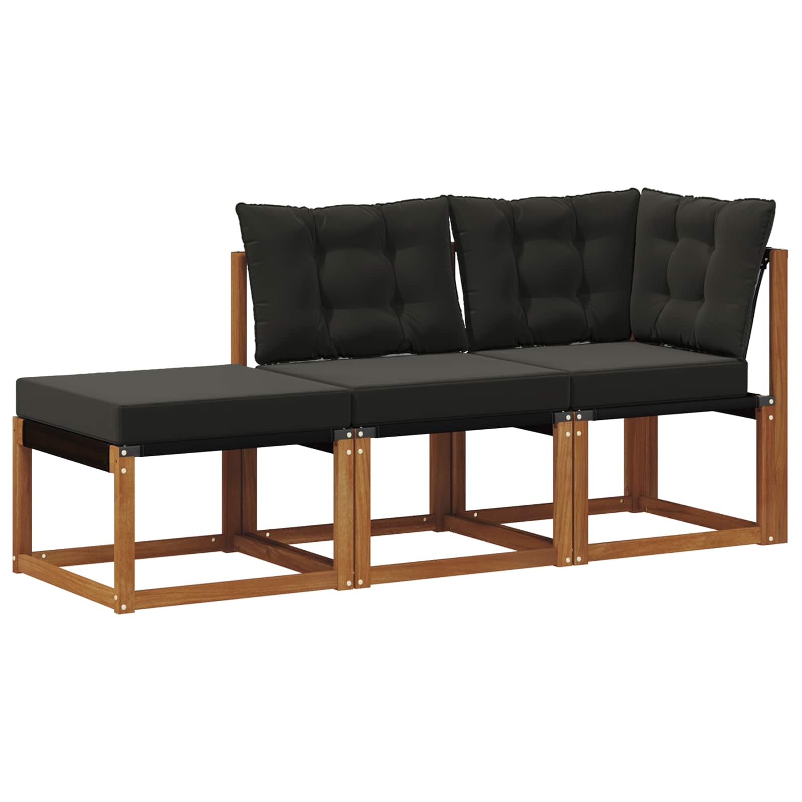 Εξωτερικοί τμηματικοί καναπέδες με μαξιλάρι 3 Τεμάχιο Φυσικό - Pakobazaar