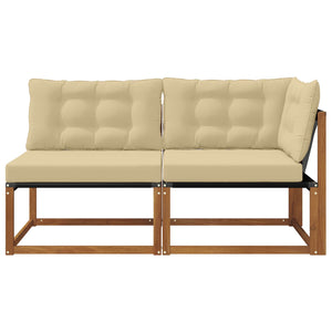 Εξωτερικός Μεσαίος και Γωνιακός Καναπές 7 Τεμάχιο Φυσικό - Pakobazaar