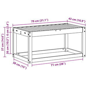 Παγκάκι Εξωτερικού Χώρου Φυσικό 79 x 43 x 37 εκ - Pakobazaar