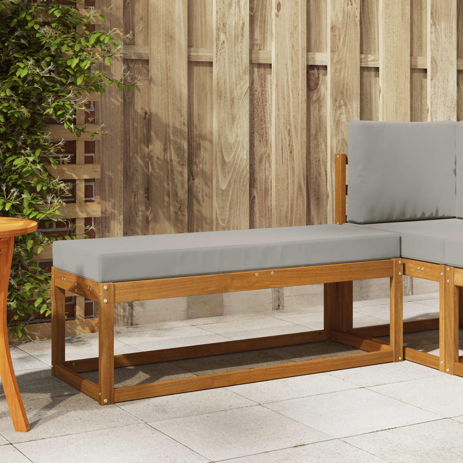 Πάγκος Σκαμπό Φυσικό και Ανοιχτό Γκρι 115 x 43 x 37 εκ - Pakobazaar