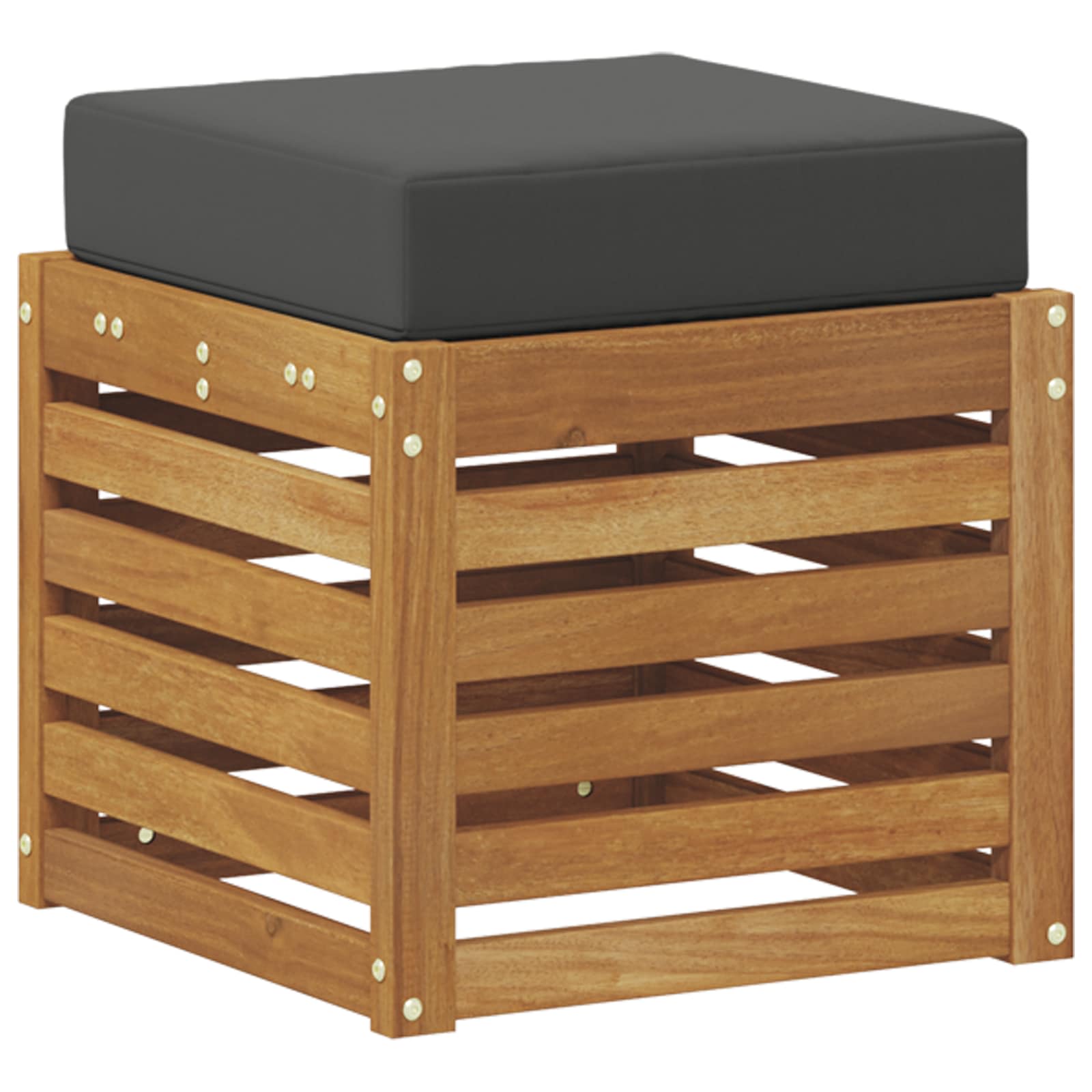 Πάγκος 2 Τεμάχιο Φυσικό και Ανθρακί Στερεό Ξύλο Ακακίας - Pakobazaar