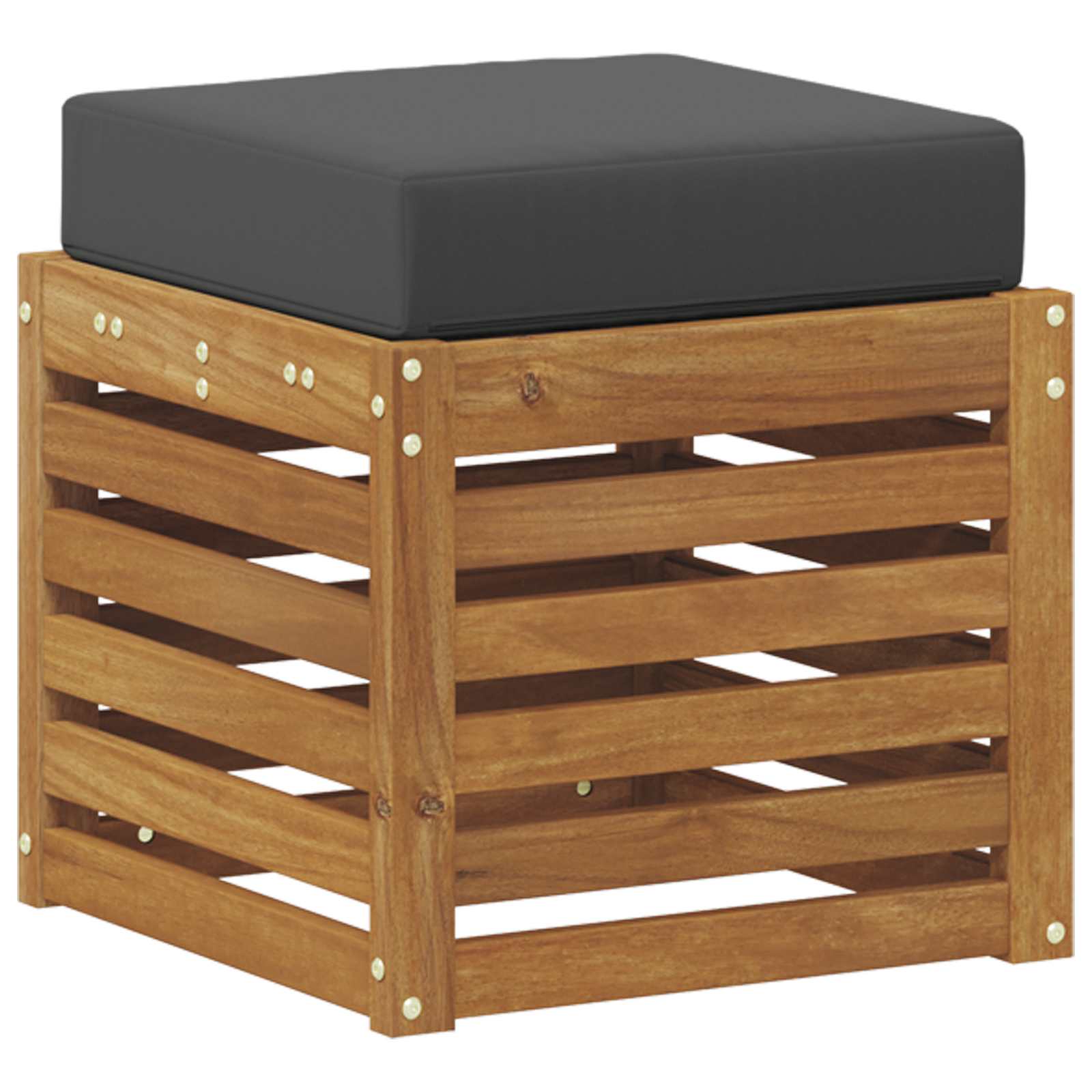 Πάγκος 2 Τεμάχιο Φυσικό και Ανθρακί Στερεό Ξύλο Ακακίας - Pakobazaar