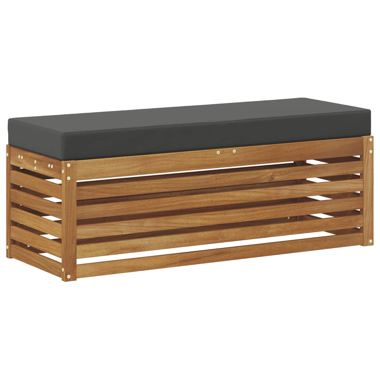 Πάγκος Σκαμπό με μαξιλάρι Φυσικό και Ανθρακί 115 x 43 x 37 εκ - Pakobazaar